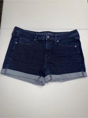 Mossimo Mid-Rise Midi Power Stretch Denim Shorts size 8/T-0018